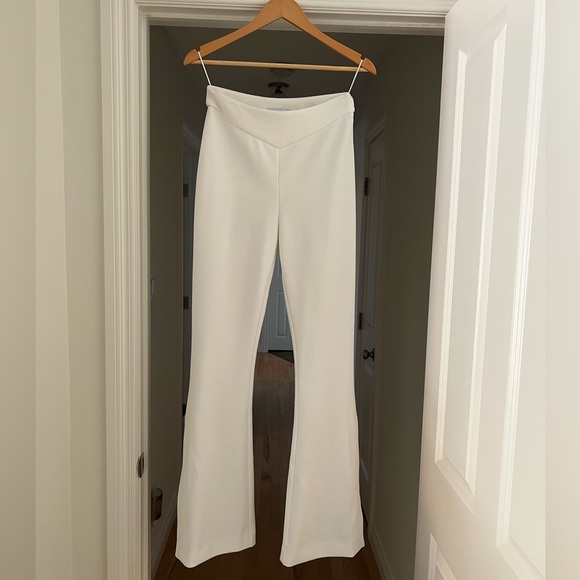 Disco Cowgirl Flared White Pants with Rhinestone Trim - Picture 3 of 7